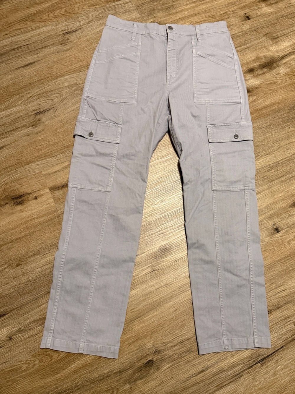 Madewell 90s Straight Cargo Light Gray Pants Cotton